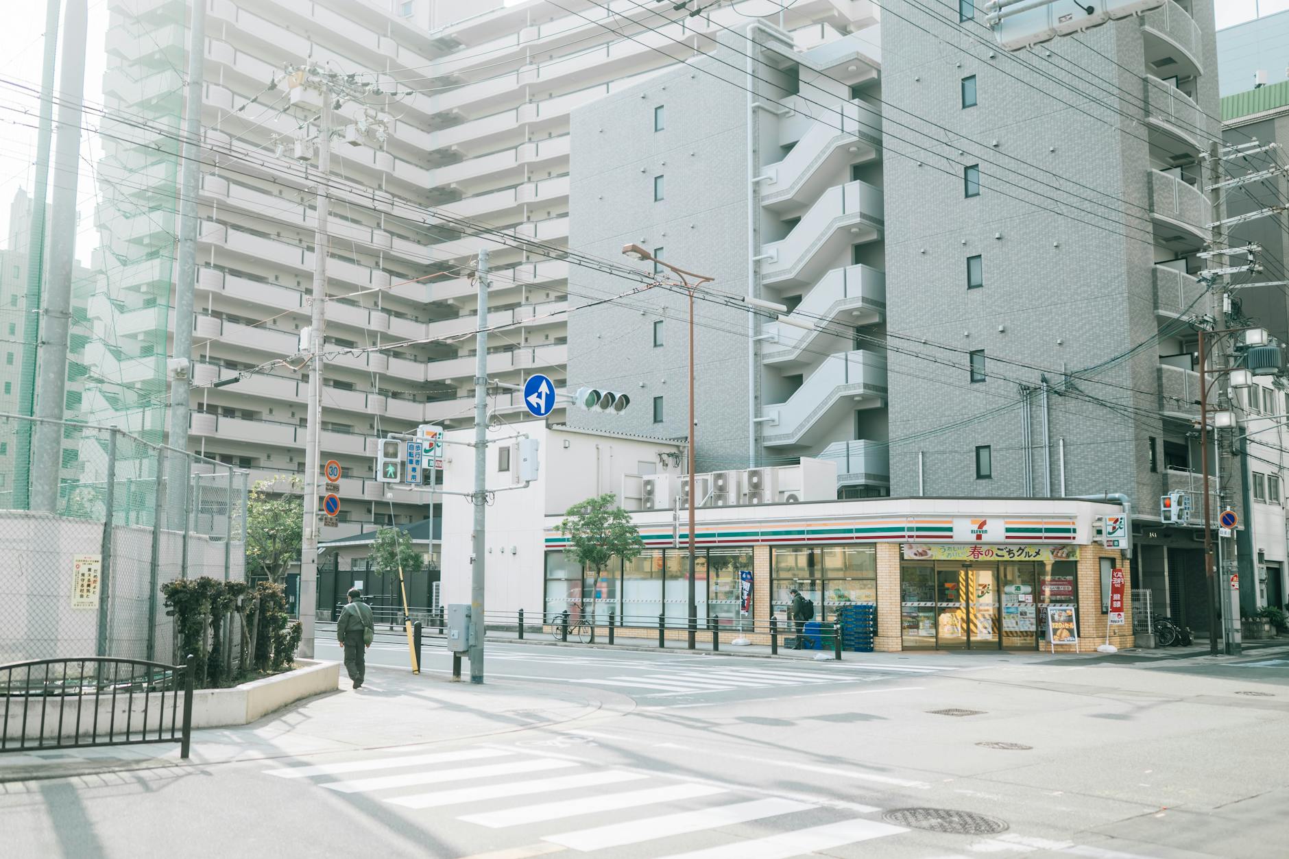 urban street view in modern japanese city