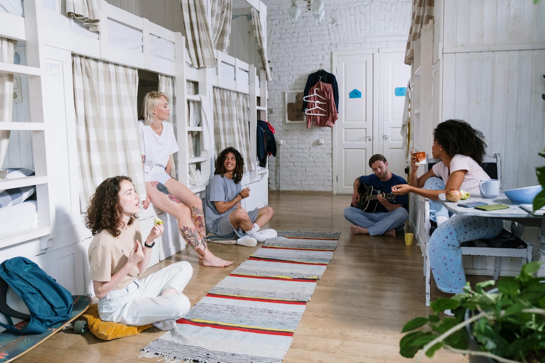 group of friend inside a dormitory