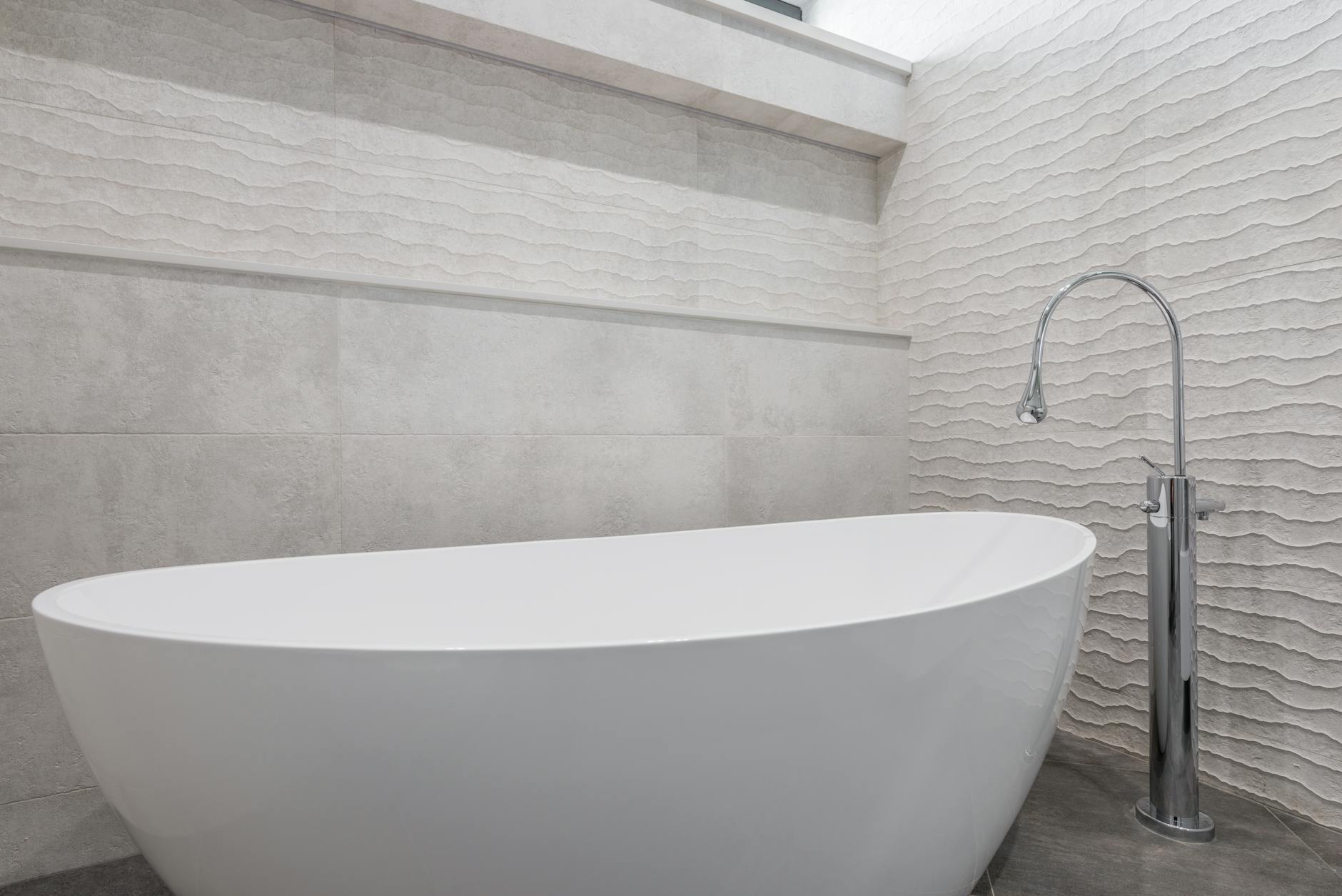 contemporary bathroom interior with bathtub