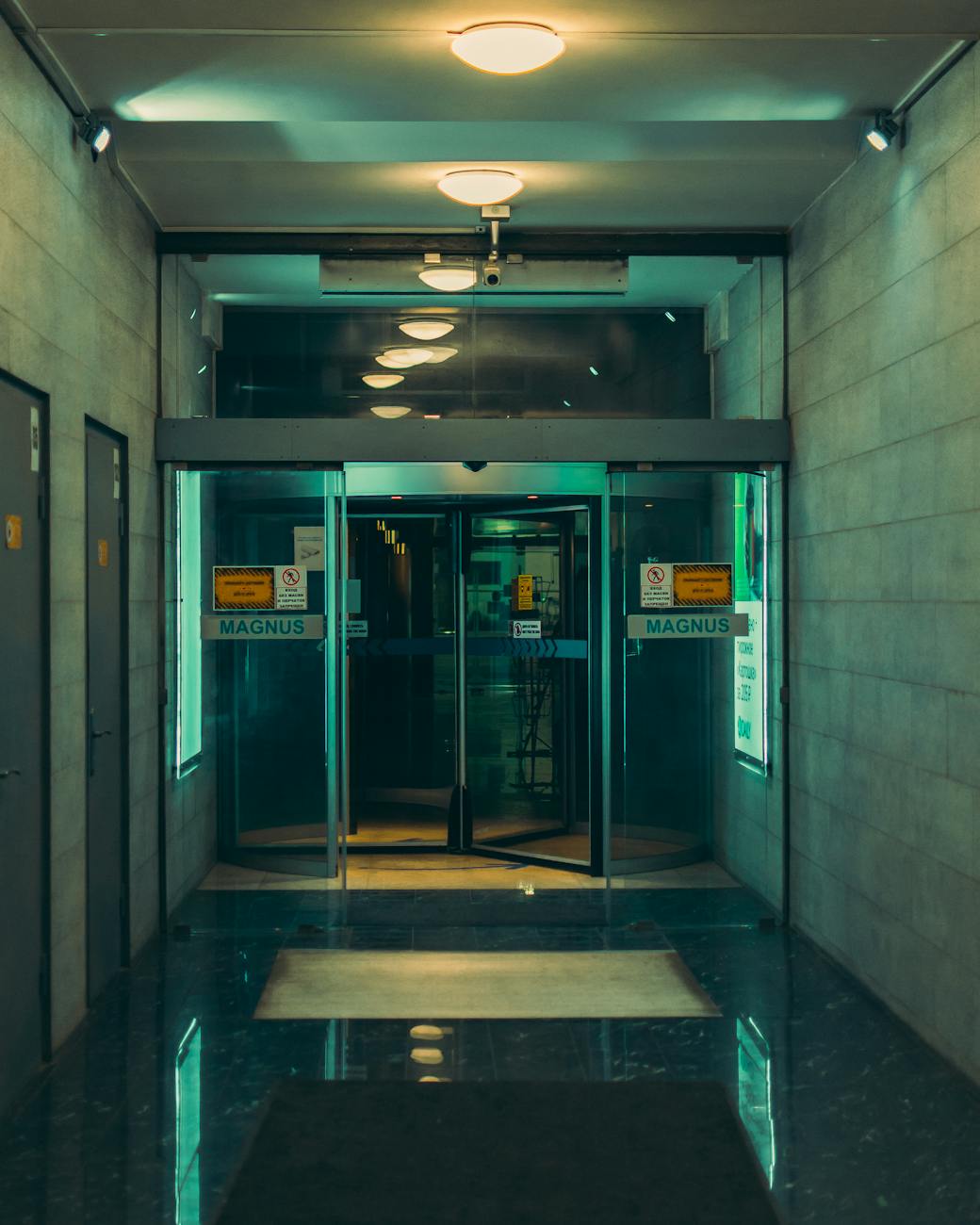 glass door entrance inside a building