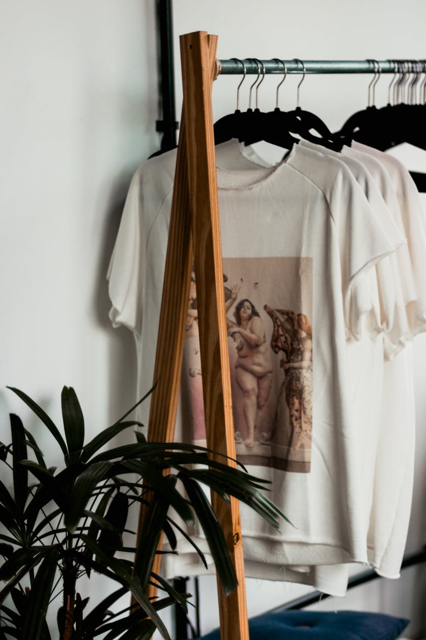 white crew neck shirt