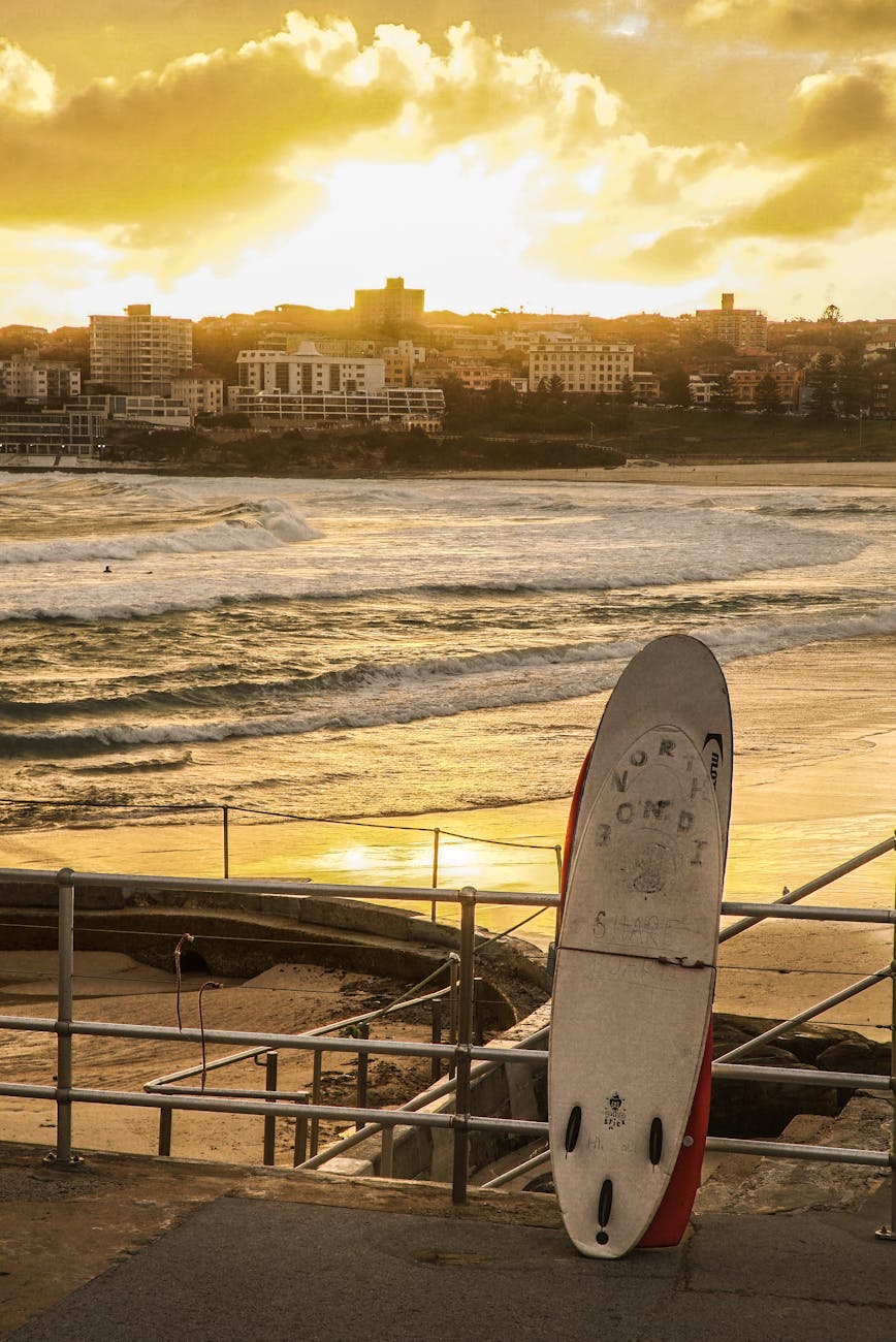 white surfboard
