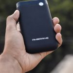 a black power bank on hand