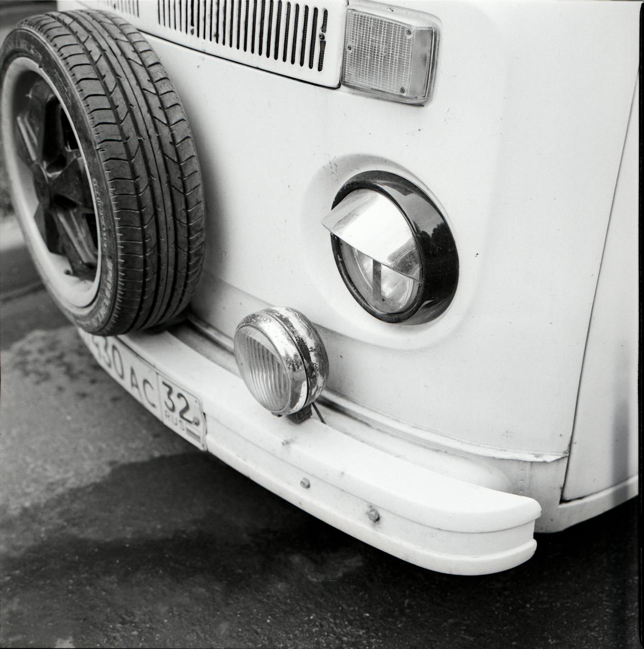 close up shot of a van