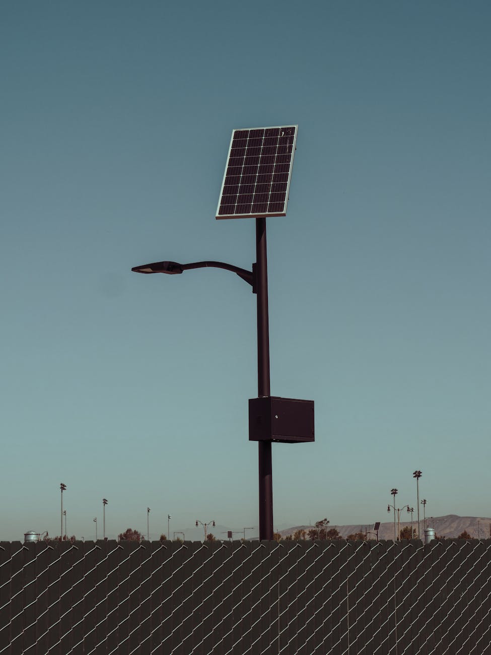 a street light with solar panel